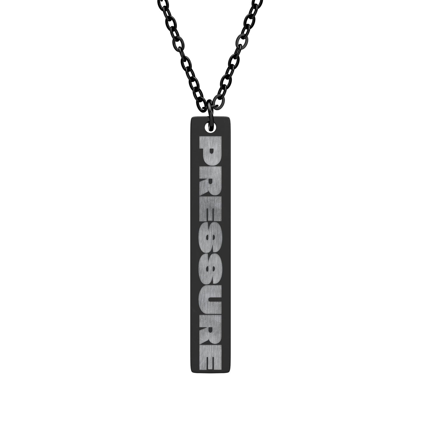 Pressure Vertical Bar Necklace — Engraved Pendant Jewelry