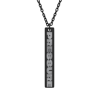 Pressure Vertical Bar Necklace — Engraved Pendant Jewelry