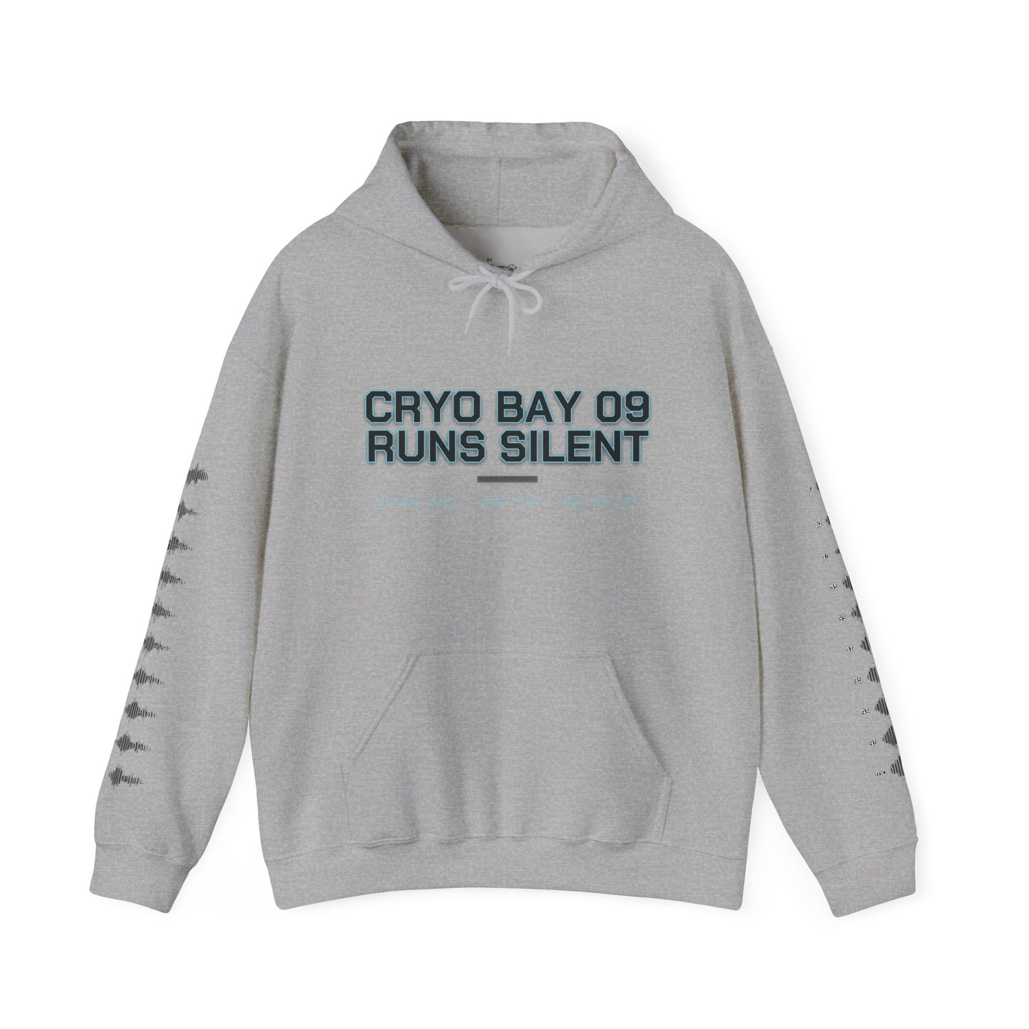 Hoodie — Cryo Bay 09 Runs Silent Graphic Hoodie with Teddy Skull Back Art