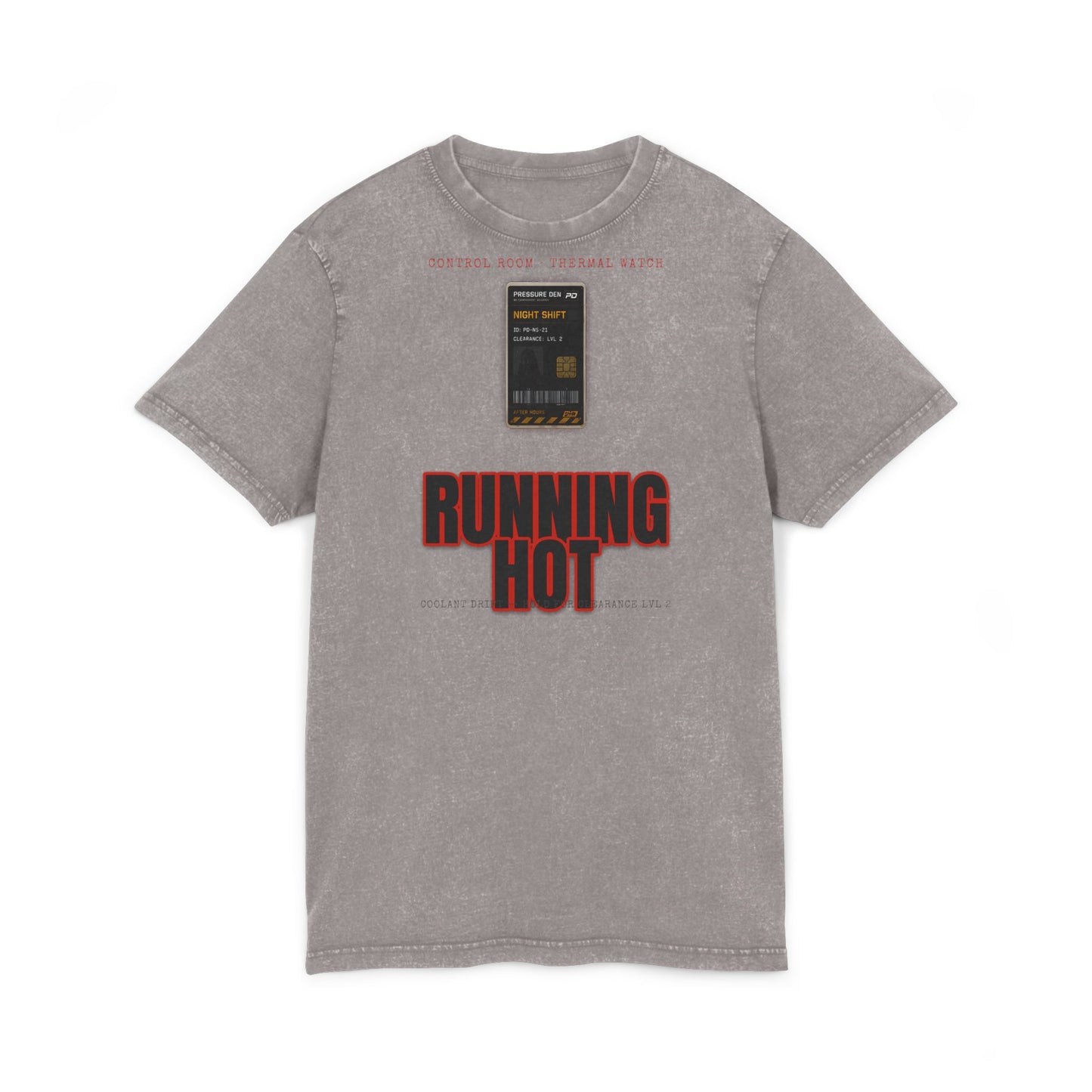 RUNNING HOT Acid Washed Round Neck Tee