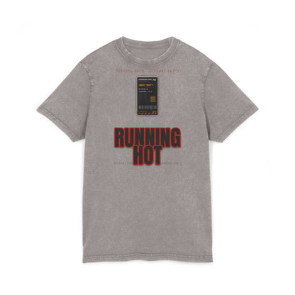 RUNNING HOT Acid Washed Round Neck Tee