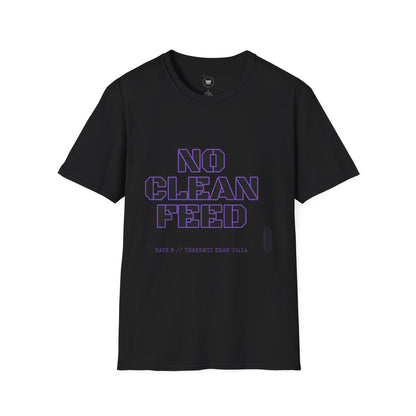T‑Shirt — "NO CLEAN FEED" Graphic Tee (Bold Purple Typographic Design)