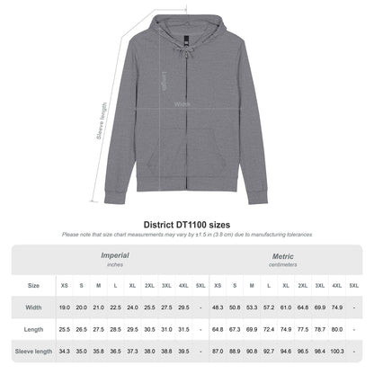 Spectrum Holds Flat — District Unisex Full-Zip Hoodie