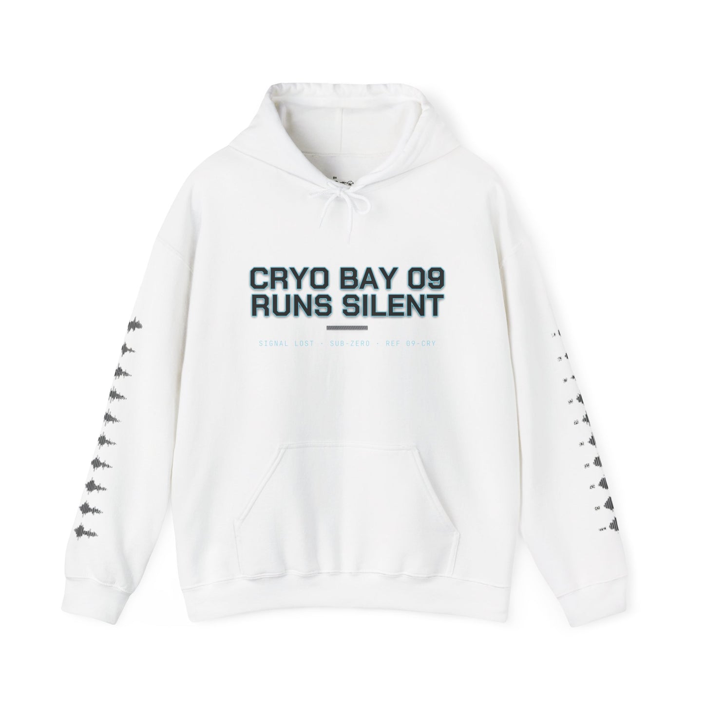 Hoodie — Cryo Bay 09 Runs Silent Graphic Hoodie with Teddy Skull Back Art