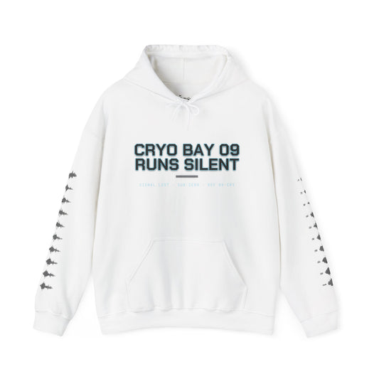 Hoodie — Cryo Bay 09 Runs Silent Graphic Hoodie with Teddy Skull Back Art