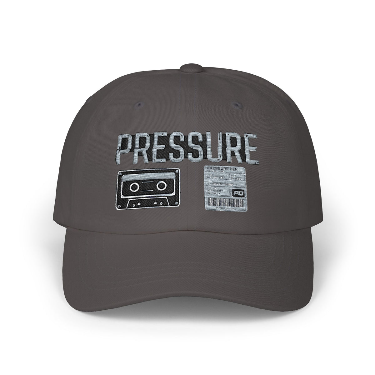 Pressure Retro Cassette Dad Cap — Vintage Tape Graphic Baseball Hat