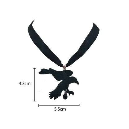 Gothic dragon bat eagle heart rose pendant necklace with intricate metal design, unisex costume jewelry for men and women.