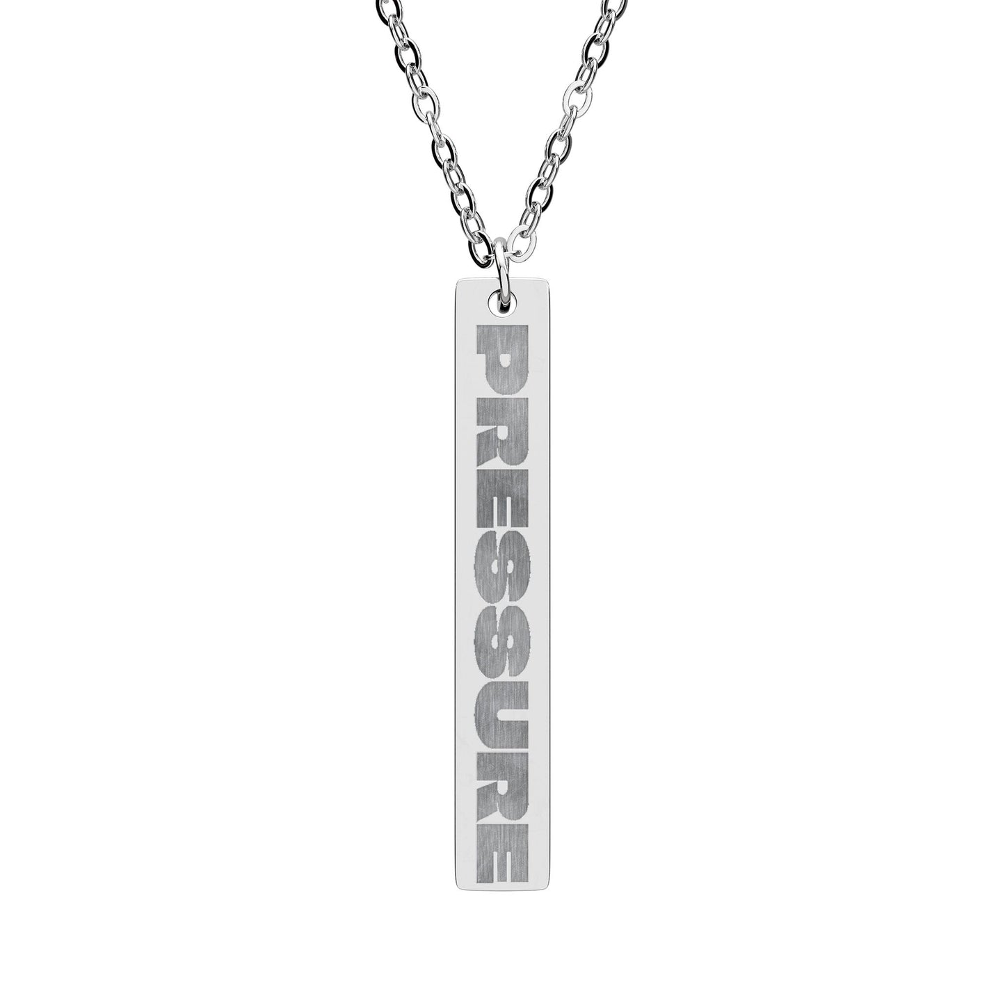 Pressure Vertical Bar Necklace — Engraved Pendant Jewelry