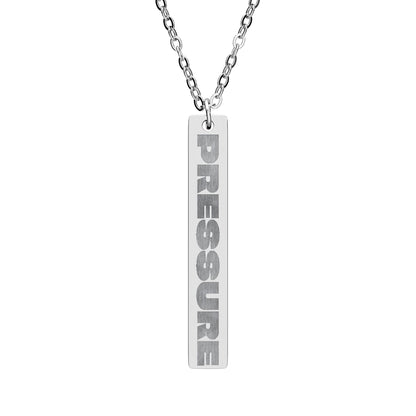 Pressure Vertical Bar Necklace — Engraved Pendant Jewelry