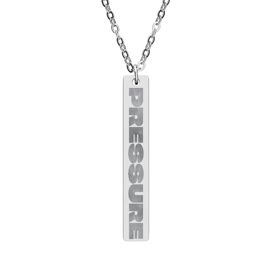 Pressure Vertical Bar Necklace — Engraved Pendant Jewelry