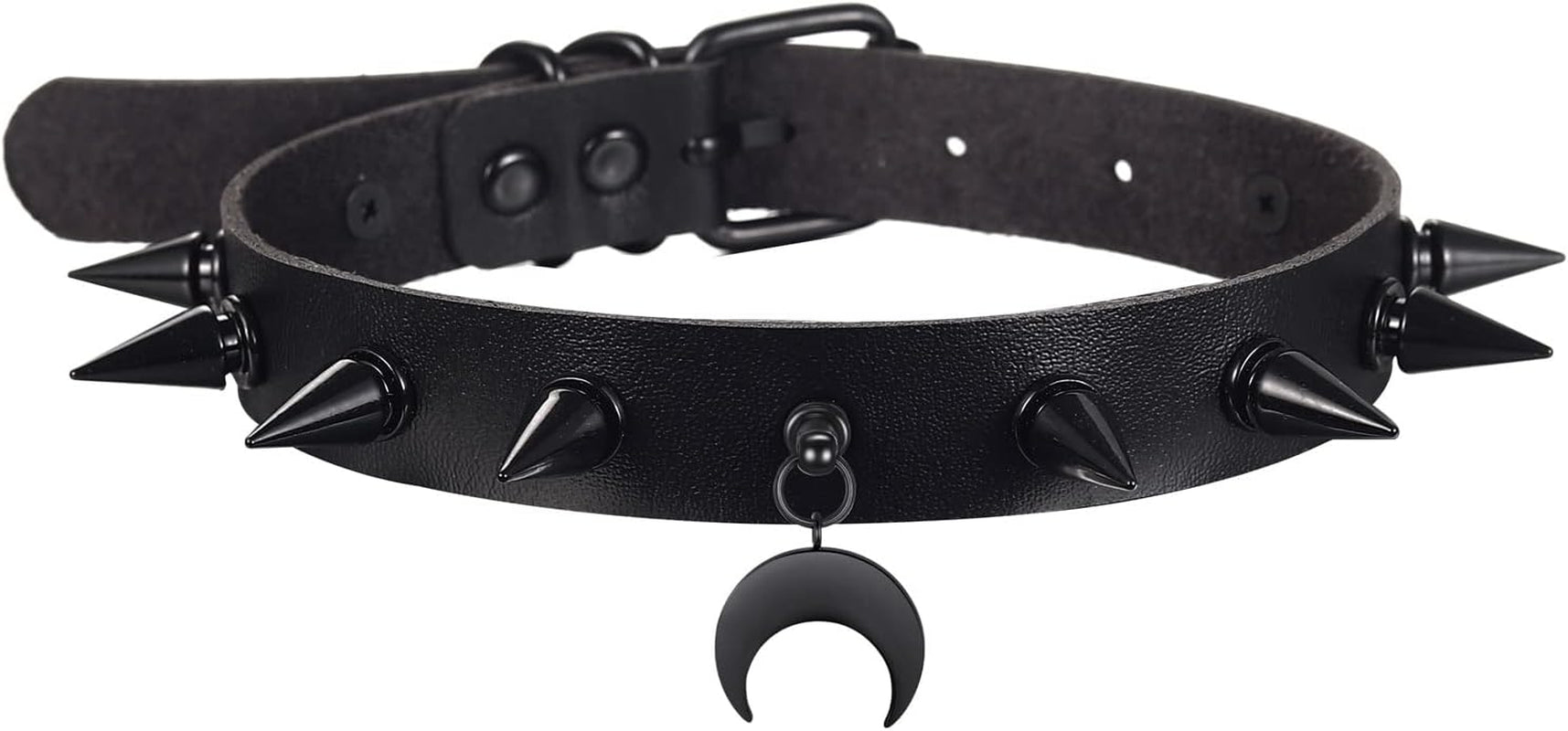 Goth Choker Necklaces for Women Leather Collar Spiked Chokers Moon Cross Pendants Cosplay Gothic Accessories