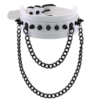 Black gothic punk heart choker necklace with silver accents, stylish Harajuku jewelry for women and girls.