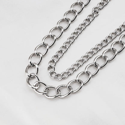 Silver pants chain with lobster claw clasp, trendy hip hop wallet chain for men and women by WXCATIM.