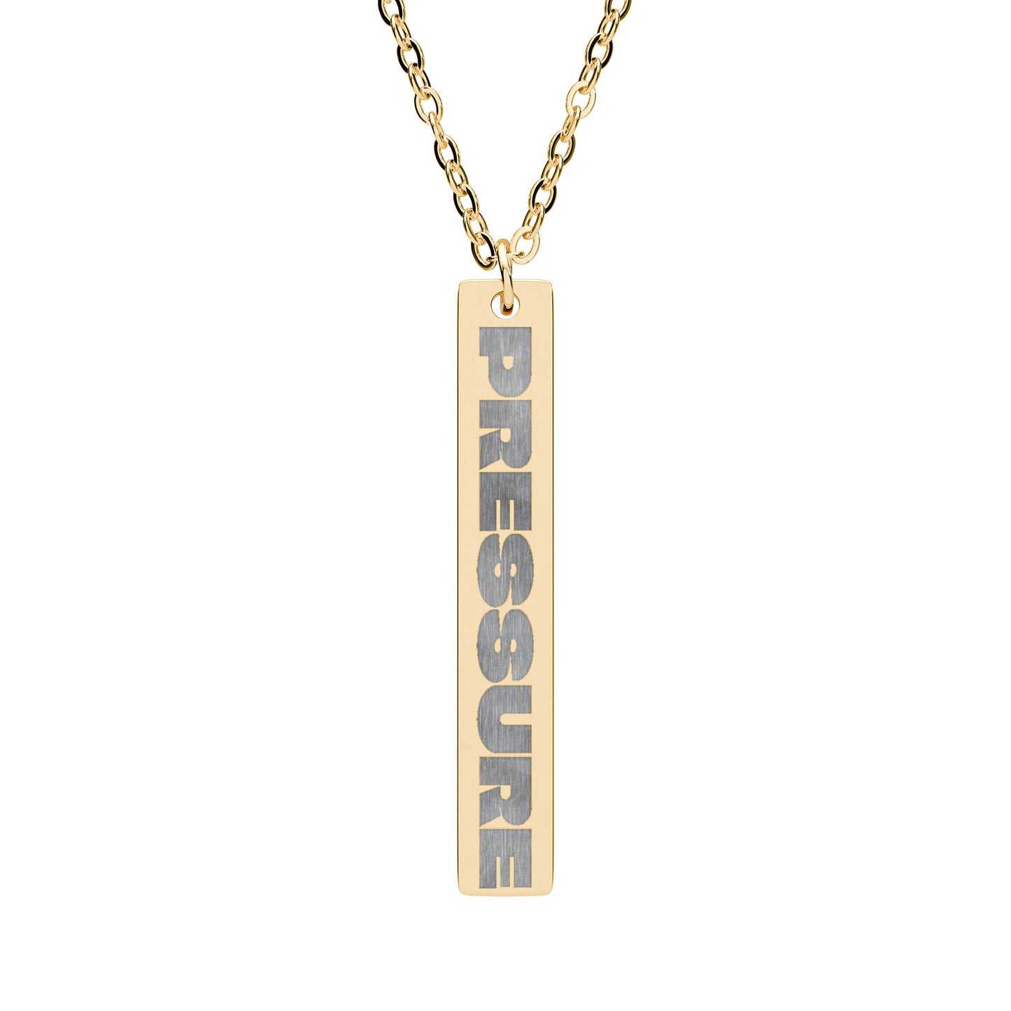 Pressure Vertical Bar Necklace — Engraved Pendant Jewelry