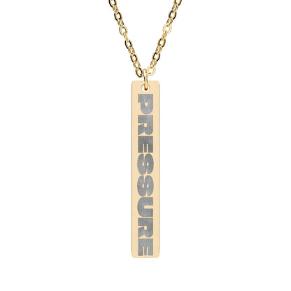 Pressure Vertical Bar Necklace — Engraved Pendant Jewelry