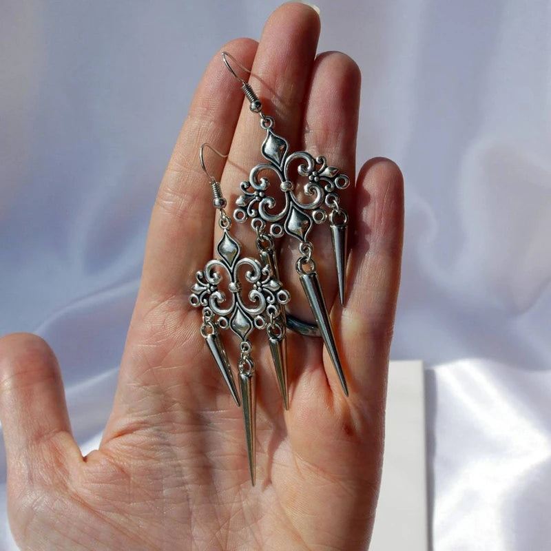 Grunge Accessories Cross Rivet Drop Earrings Punk Charms Earrings Goth Jewelry Korean Fashion Earrings for Women