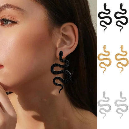 Snake Earrings for Women Dangle Halloween Jewelry Snake Accessories Black Gothic Goth Earrings Punk Sperpent Edgy Grunge Earring Halloween