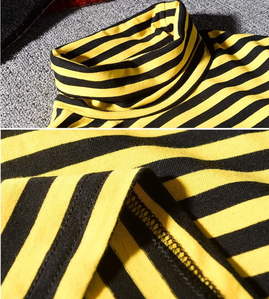 Mens Shirt Striped Black White Cotton Spandex Crewneck Long Sleeve Basic Pullover Stripe Casual Crew Tee Shirt