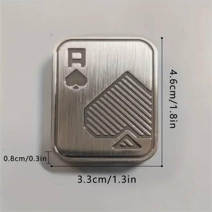 Metal Fidget Slider - Stress Relief Poker Push Card Toy for Office & Desk | Perfect Gift for Adults & Kids