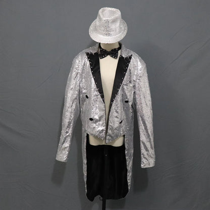 Fashion Swallowtail LED Tuxedo Luminous Costumes Glowing Vestidos LED Clothing Show Men LED Clothes Dance Accessories