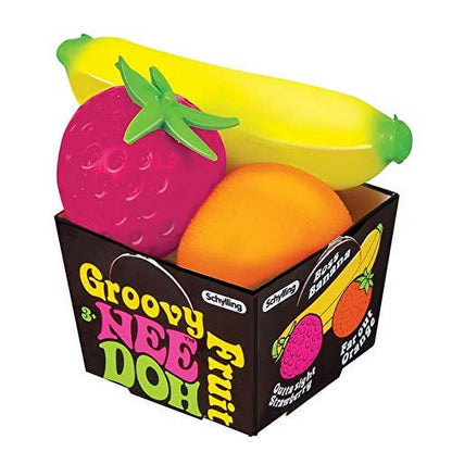 Schylling Nee Doh Groovy Fruit - Fun and Stress-Relieving Novelty Toy!