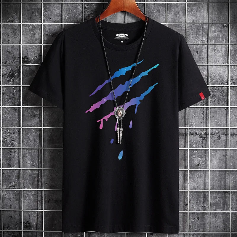 Men's vintage graphic T-shirt from PressureDen.store featuring oversized anime and goth style, summer fashion, in S-6XL sizes.