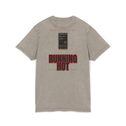 RUNNING HOT Acid Washed Round Neck Tee