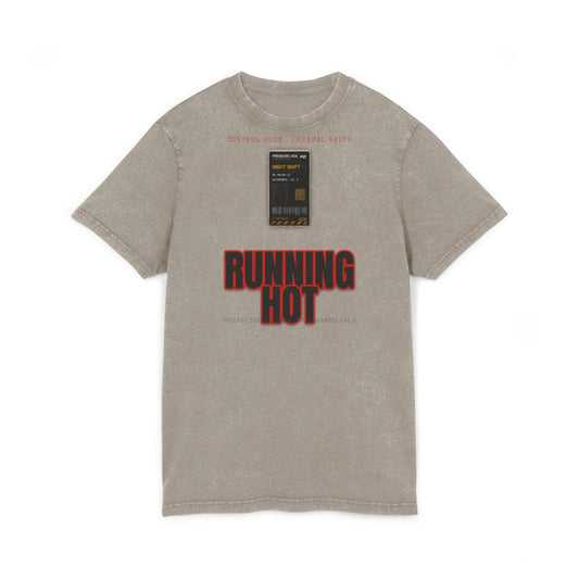 RUNNING HOT Acid Washed Round Neck Tee
