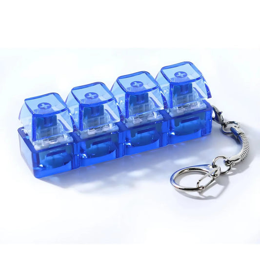 4-In-1 Keyboard Clicker Fidget Toy - Stress Relief Keychain for Fun & Focus