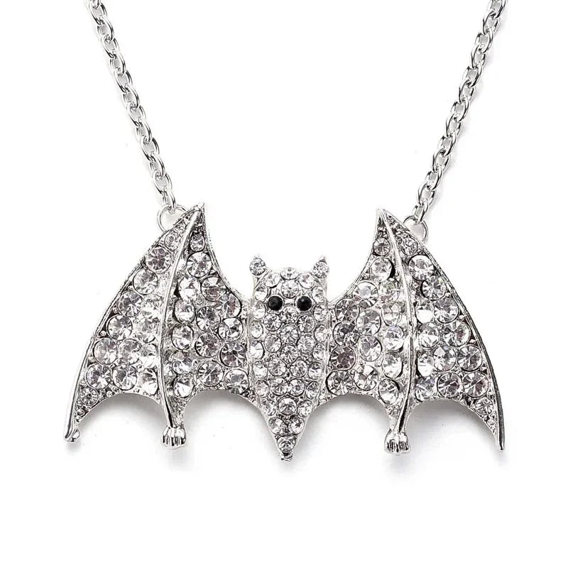 Gothic dragon bat eagle heart rose pendant necklace with intricate design, suitable for men and women, ideal for costume and party wear.