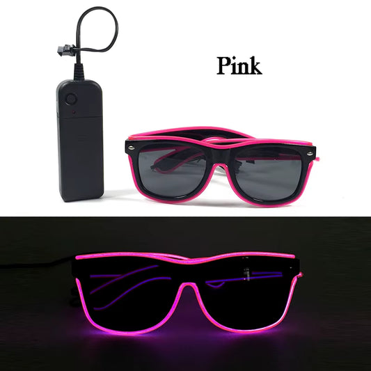 Futuristic Rainbow LED DJ Glasses - Perfect for Raves, Concerts & Masquerades!