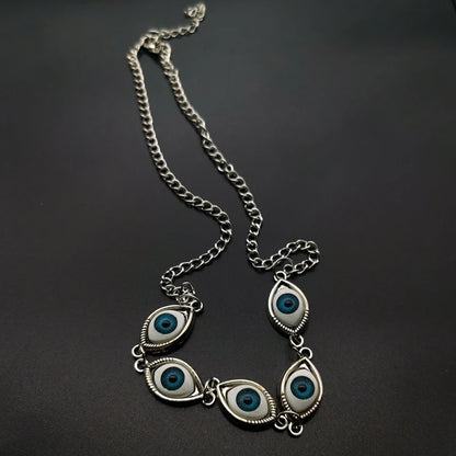 Goth Gothic Kpop Evil Eye Chain Necklace for Man Women Pendant Choker Necklace New Fashion Jewelry Vintage Punk