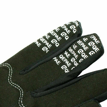 Gothic biker skeleton bone full finger gloves for racing, cycling, and mechanics with detailed skeletal design.
