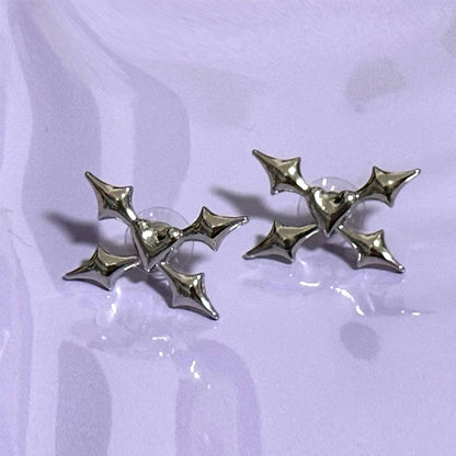 Punk Jewelry Irregular Dagger Thorns Heart Stud Earrings for Women Korean Fashion Charms Earrings Goth Accessories