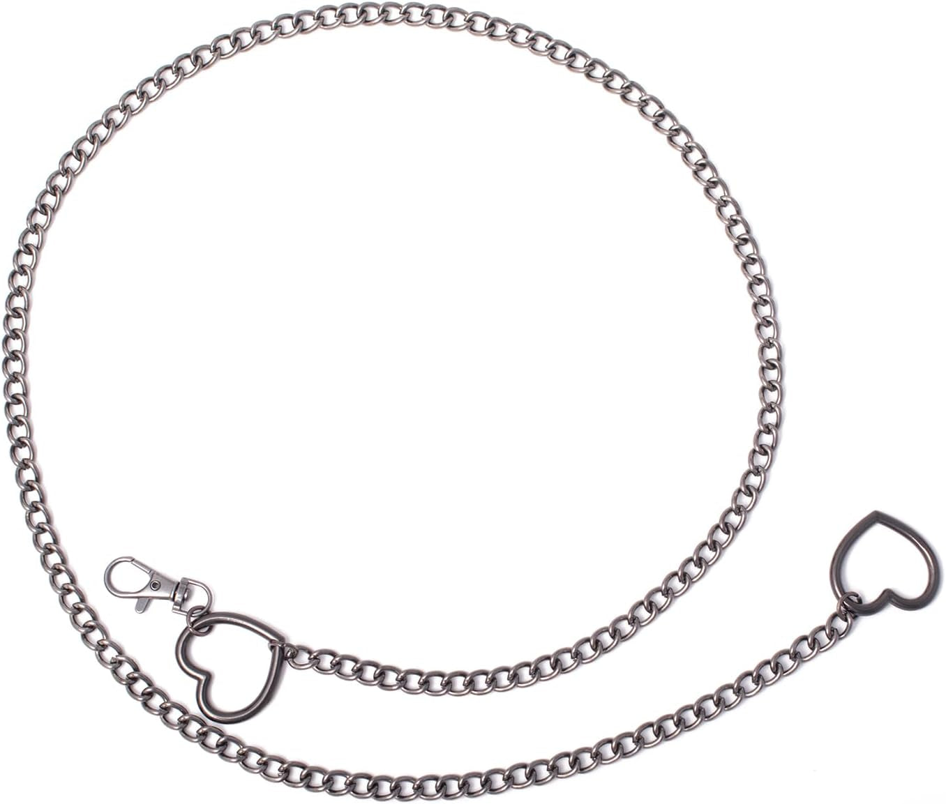 Vintage heart waist chain by FNQUFUJ, adjustable body jewelry draped over a dress or jeans, featuring a charming heart design.