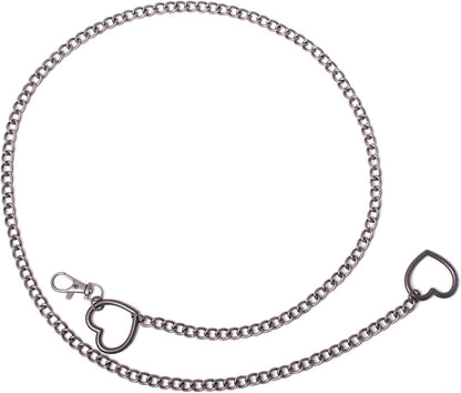 Vintage heart waist chain by FNQUFUJ, adjustable body jewelry draped over a dress or jeans, featuring a charming heart design.