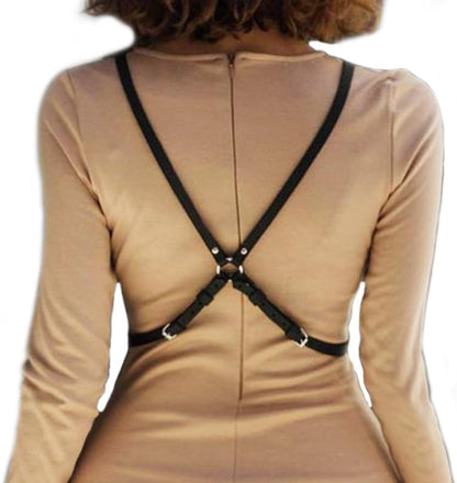 Leather Harness Belt Black Chest Harness Goth Fashion Belts for Women