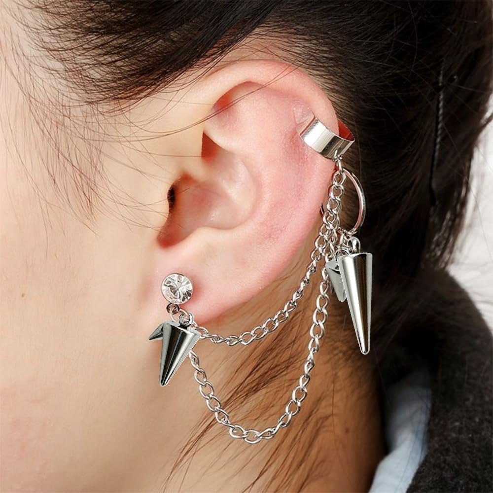 about 48Pcs 4 Size Spike Beads Stainless Steel Charms Cone Pendants Gothic Charms for Jewelry Making Necklace Bracelet Earrings DIY Craft