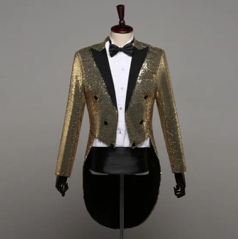 Fashion Swallowtail LED Tuxedo Luminous Costumes Glowing Vestidos LED Clothing Show Men LED Clothes Dance Accessories