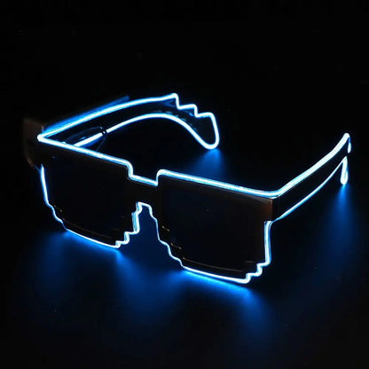 Mosaic LED Glow-in-the-Dark Glasses - Perfect for Rave Parties & Neon Christmas Fun!