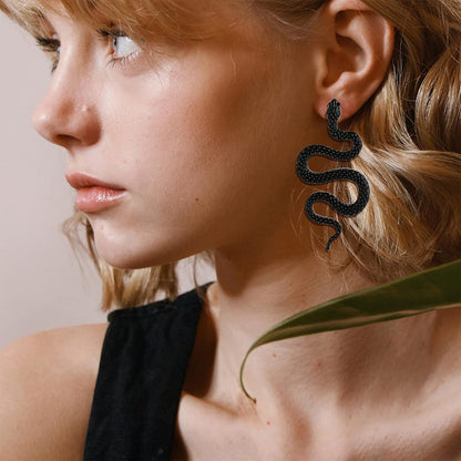 Snake Earrings for Women Dangle Halloween Jewelry Snake Accessories Black Gothic Goth Earrings Punk Sperpent Edgy Grunge Earring Halloween