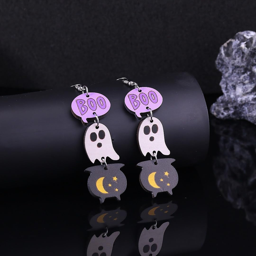 Halloween Earrings for Women Goth Ghost Drop Dangle Earrings Punk Pumpkin Earring Witch Earring Halloween Costume Jewelry Accessories Emo Accessories