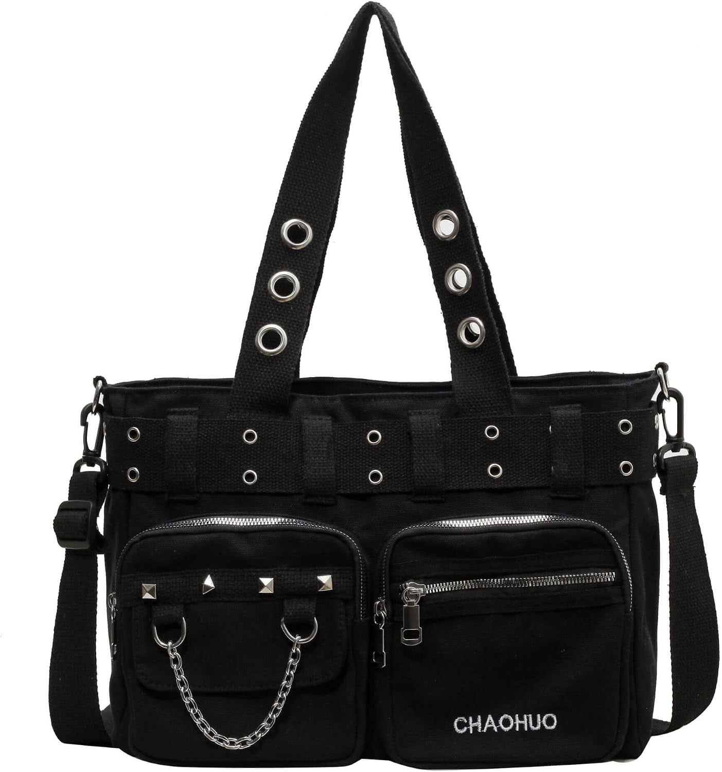 Steampunk Goth Messenger Bag, Fashion Punk Gothic Shoulder Bag