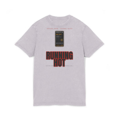 RUNNING HOT Acid Washed Round Neck Tee