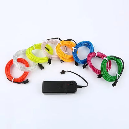 Vibrant EL Wire LED Neon Cable for DIY Costumes & Festive Decorations - Available in 1M, 3M, 5M Lengths!