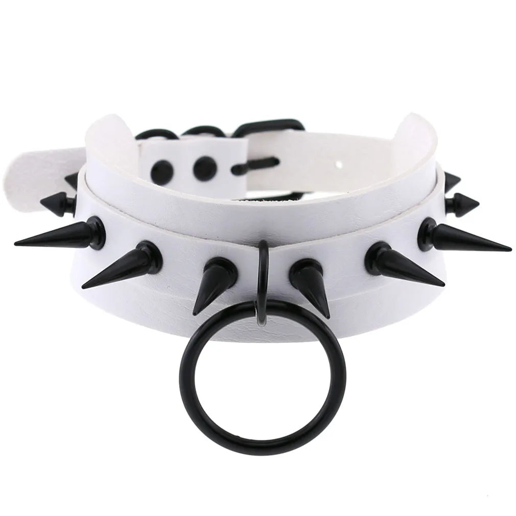 Y2K Gothic Punk heart choker necklace featuring Harajuku style jewelry for women and girls, with black band and red heart pendant.