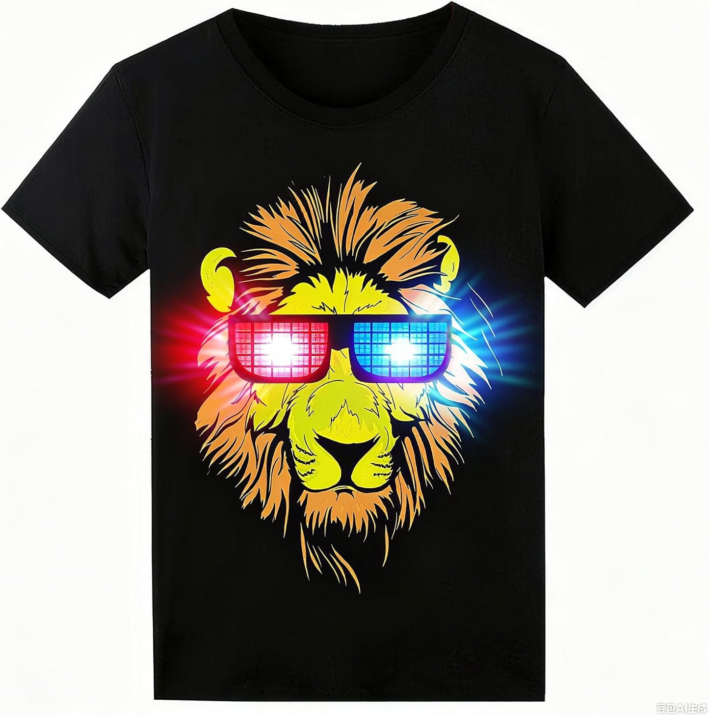 Glow in the Dark Sound-Activated LED T-Shirt for Men - Perfect for Raves, Parties, Concerts, and Halloween Events!