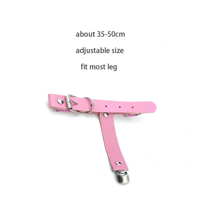 Sexy Leather Heart Belt Elastic Leg Thigh Garter Girl Women Harness Goth Accessories Black Gothic Rivet Punk Anklet