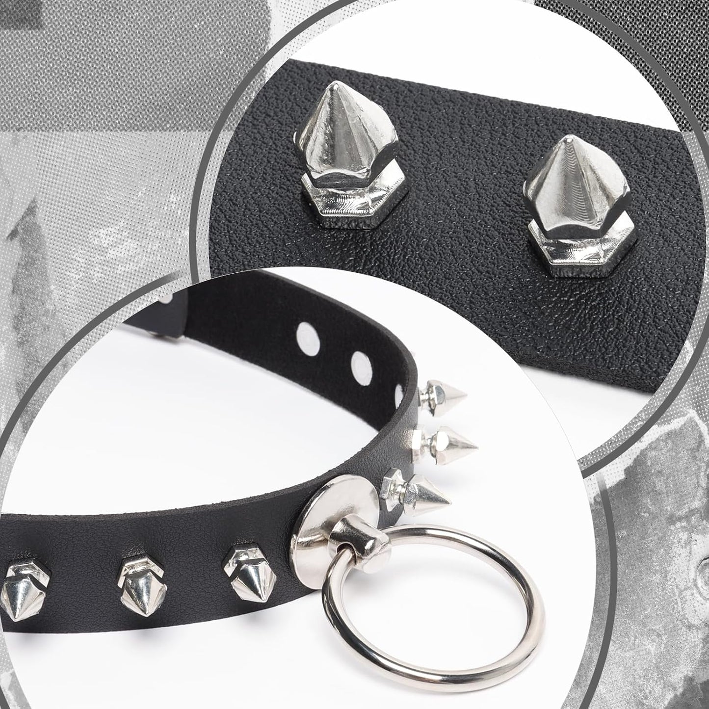 Goth Choker Necklace for Women, Black Choker Collar for Women, Leather Necklace Gothic Jewelry Necklaces Punk Accessories, Fashion Rave Halloween Cosplay Costume