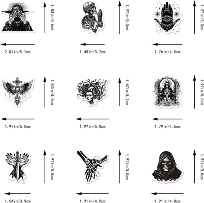 100 Pcs Dark Aesthetic Goth Stickers for Adults, Skull Sticker Packs for Water Bottle Kindle Laptop Phone DIY Crafts Card Making Scrapbook Art Journal